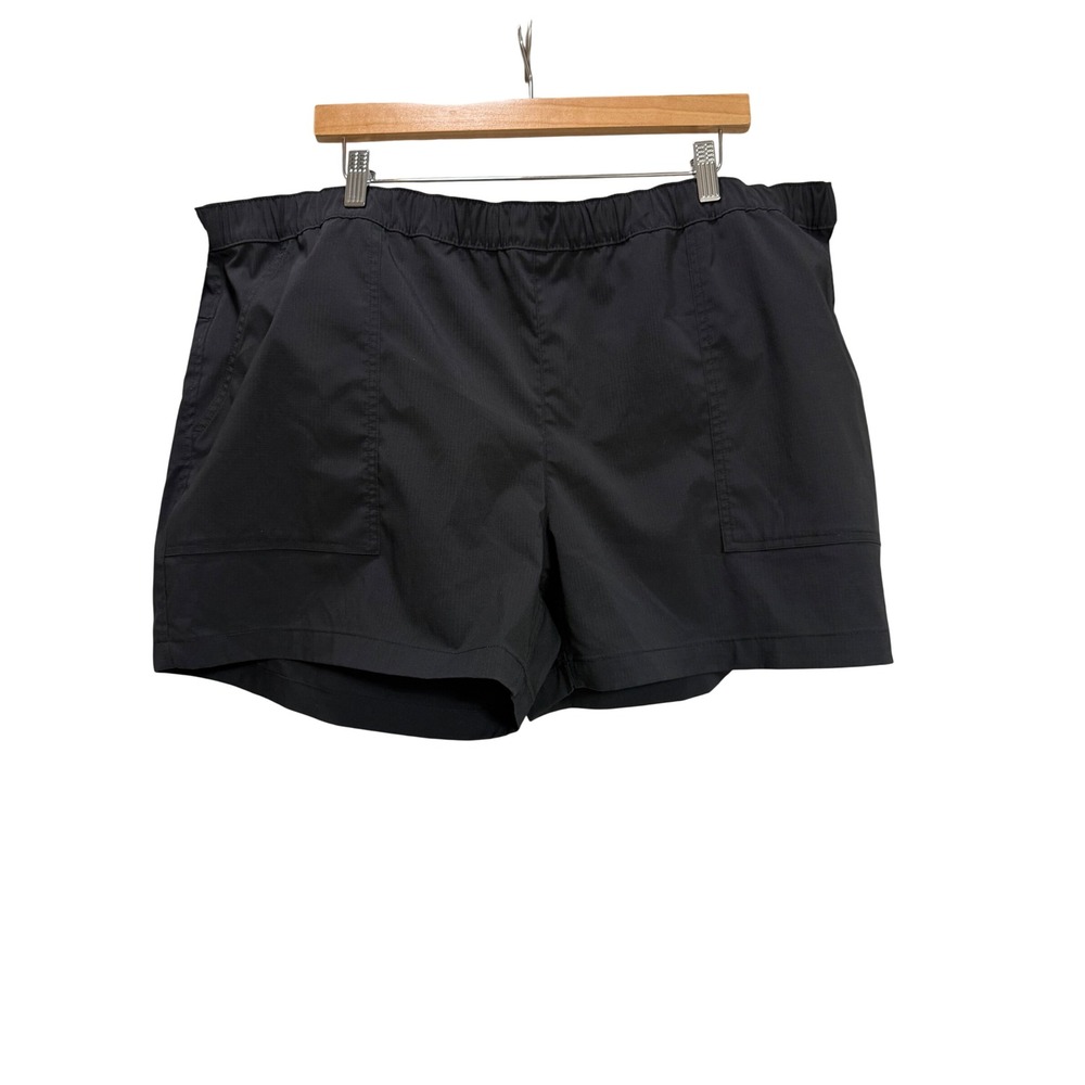 Eddie Bauer Shorts Black EUC Ripstop Elastic Waist Drawstring workout 2XL